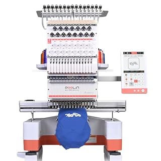 Poolin EOM 15-Needle Commercial Embroidery Machine,14.2"x9.5" Large Embroidery Area for Small Business – Built for Hats, Caps & Daily Orders, Auto Color Change & Trim,WiFi/USB Design Transfer