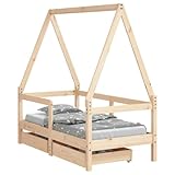 vidaxl giroletto bambini con cassetti 70x140 cm legno massello di pino