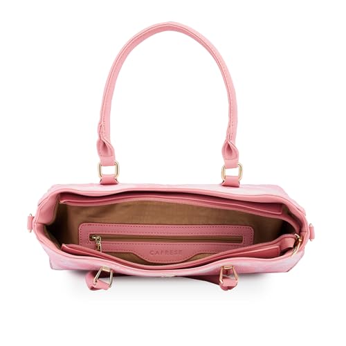 Image of Caprese Margot Satchel Bag, Medium | Stylish Floral Print Handbag for Women with Adjustable & Detachable Sling Strap | Secure Zip Closure | Perfect for Office & Daily Essentials