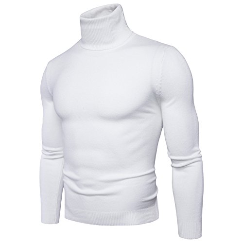 Mens Classic Sweatshirts Basic Knitted Turtleneck Jumper2