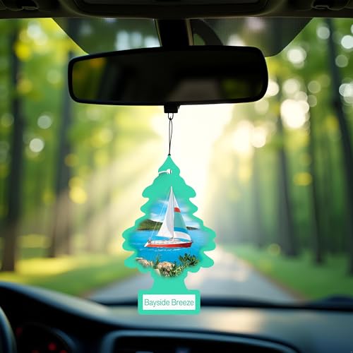 Image of Little Trees Bayside Breeze Air Freshener | Fresh Coastal Fragrance | Iconic Tree Hanging Design | For Car, Home, Wardrobe | Imported from USA