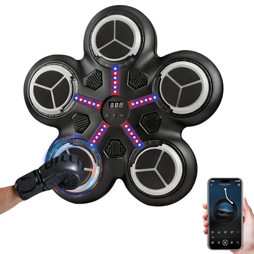 OBEST 音楽ボクシングマシン ミュージックボクシングマシン リズム ぼくしんくマシーン ボクササイズ 壁掛け型 トレーニング機器 スマホ接続 壁パンチングバッグ エクササイズ ダイエット 子供 大人 室内 自宅用