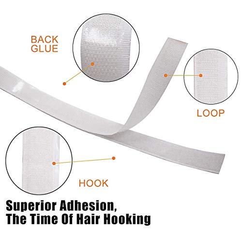 Image of MESH Masters Self Adhesive Hook 5 Inches Adhesive Loop 5 Inches with Easy Removal Sticker 20mm 10 Pairs White Color with Industrial Cutter M12