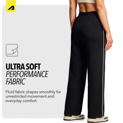 Image of Boldfit Track Pants for Woman, Trousers for Women Wide Leg, Gym Pant with Pockets, Adjustable Drawstring Waist Lower, Workout & Running Women Sports Joggers