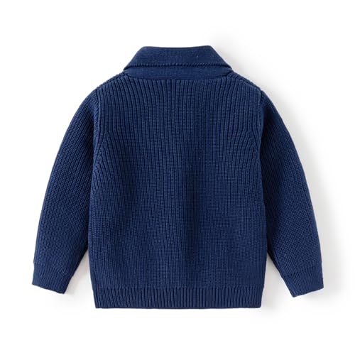 Toddler Boys' Cotton V-Neck Cardigan Sweater, Infant Baby Boys Button up Knitted Sweatshirt for Fall and Winter2