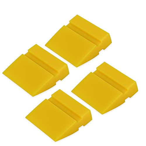WINJUN 4 Pack - 2Inch Water Blade Vinyl Squeegee Windshield Wiper for Auto Vinyl Wraps Tool Window Tinting Kit Car Glass Clean Household Clean (Yellow)