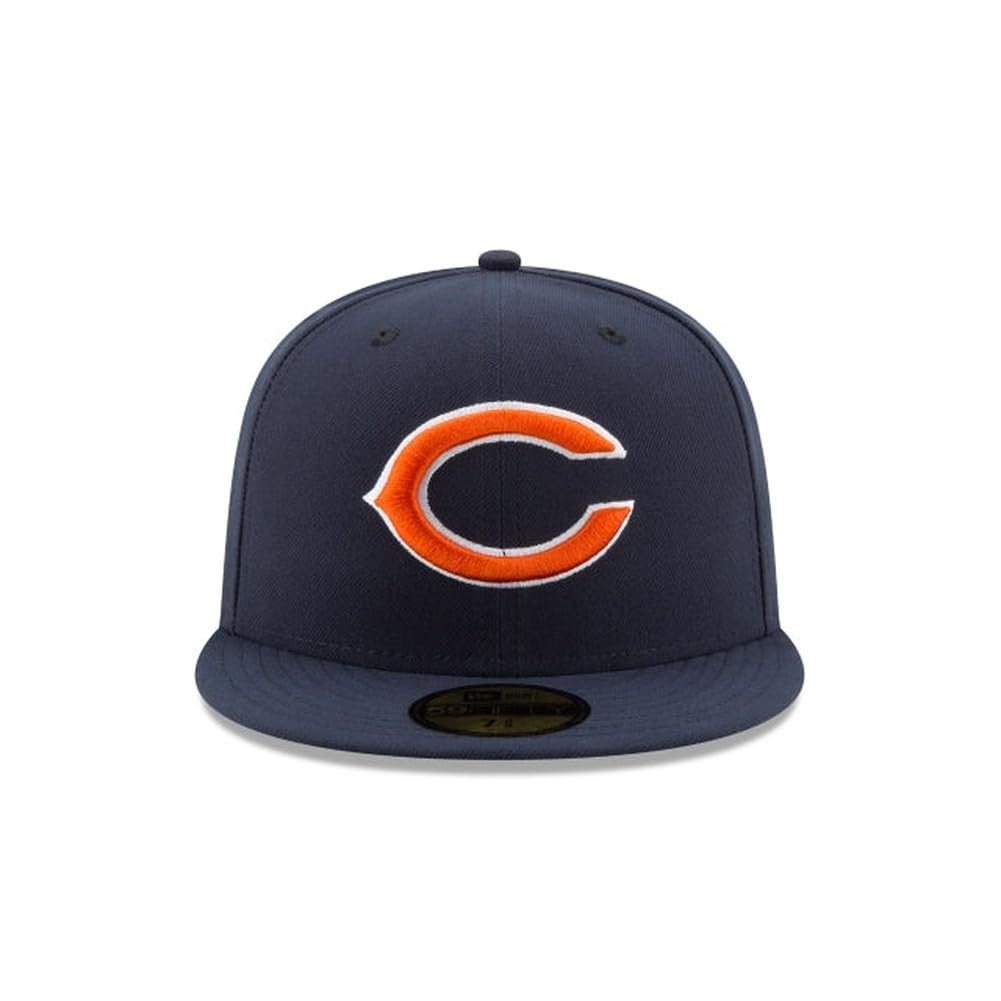 New Era NFL 59FIFTY Chicago Bears Navy Team Color Logo Authentic Collection Fitted On Field Football Cap Hat