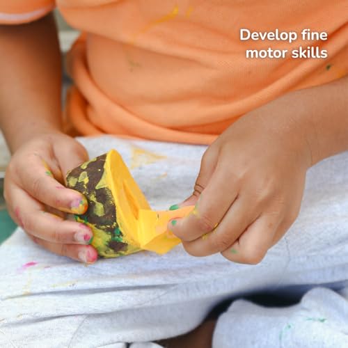 Image of Wooden Stamp Art Fruits for Kids 3+ Years, 4 to 8 Years | DIY Art & Craft Toy with Wooden Stamps | Montessori Inspired Educational Toy | Non Toxic | Handmade in India | Screen Free Toy
