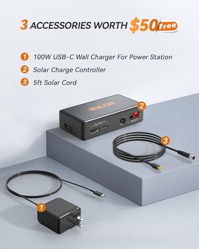 BALDR Solar Generator, 300W Portable Power Station with 60W Solar Panel, for Camping, Emergency Backup. - Image 6