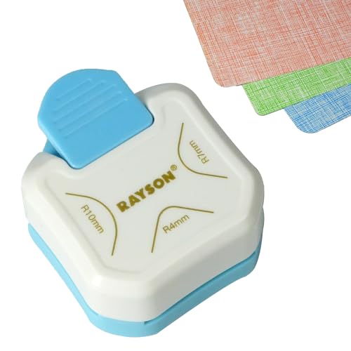 RAYSOONER CR05-W コーナーラウンダーパンチ コーナーパンチ コーナーカッター スリーインワン(R4mm R7mm R10mm) ホワイト 紙、写真、名刺、カード用