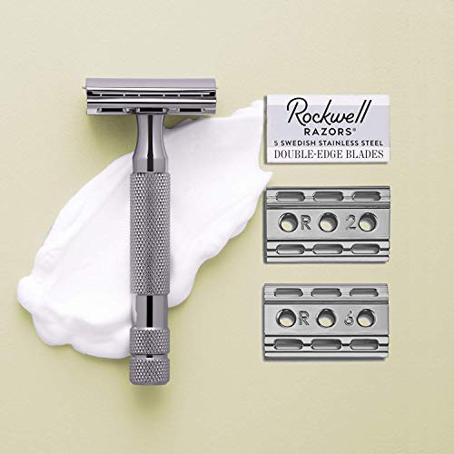 ROCKWELL-RAZORS-6C-Gunmetal-Chrome-Double-Edge-Safety-Razor-with-6-Adjustable-Shave-Settings-and-25-Blades