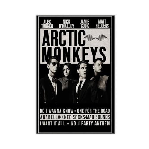 SPERKY Poster sur toile Arctic Monkey - Décoration murale pour salon, chambre à coucher - Style sans cadre - 20 x 30 cm