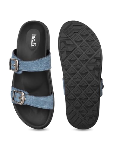 Image of Inc.5 womens Womens Blue Casual Solid Open Toe Flat Slip-on Sandals Sandal