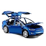 1/32 Model x Metal Die Casting Toy Car for 3 to 12 Year Old Boy Pull Back Car Toy with Sound and Lights (Blue)