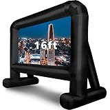 Mega Film Pantalla Inflable Proyector Pantalla Proyección Película Pantalla Indoor Outdoor Casa Patio Viajar Negro 16 Ft Diagonal