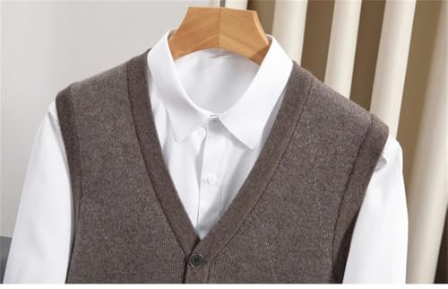 Men's Fahsion Cashmere Cardigan Vest V-Neck Sleeveless Sweater Cardigan Waistcoat4