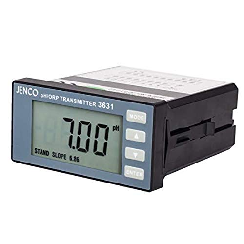Jenco 3631 Industrial pH/ORP Transmitter, LCD Display, 1/8 Din Panel Mount pH/ORP/Temperature Transmitter