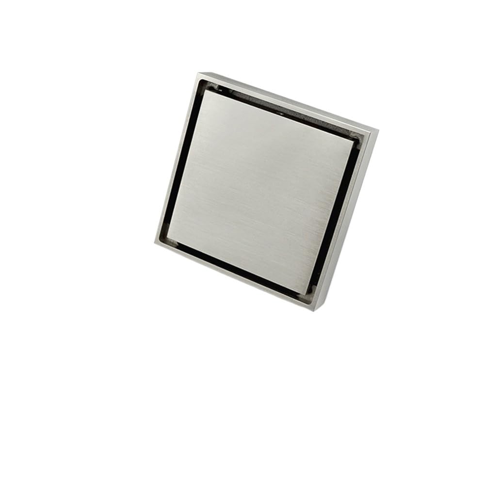 Sunrrafck Brushed Nickel 1Pc 304Stainless Steel Floor Drain10cm Shower Drain Bathroom Invisible Toilet Balcony Waste Grates Strainer(Brushed Nickel)