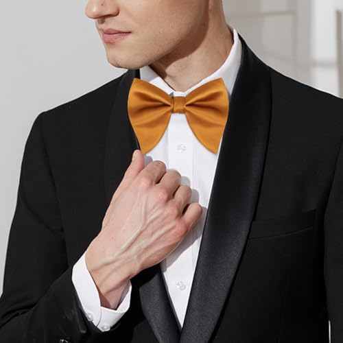 Image of Alizeal Velvet Pre-tied Adjustable Bow Tie for Men Oversize Formal Solid Tuxedo Bowtie