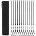 TaiCy Set mit 12 Spießen zum Grillen - 14"Edelstahl-Schaschlik-Kabob-Sticks für Fleischgarnelen-Hühnchen-Gemüse, zum Grillen, Grillen und Kabobs (Silber)