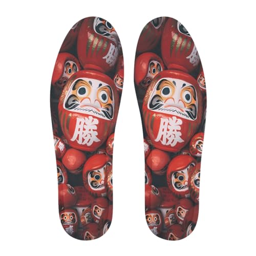 福だるま 縁起物だるま インソール 靴 クッション 中敷き 低反発 軽量 通気性 汗を吸収する 柔らかい 快適 大きいサイズ 摩擦防止 洗える スポーツシューズ バスケットボールシューズ サッカーシューズ用 普段は 四季を通じて 男女兼用