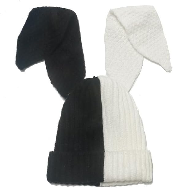 Women Men Cute Long Ears Bunny Beanie Funny Hat Knit Hats Fluffy Winter Cap Warm Knit Rabbit Crochet Skull Cap - Image 6