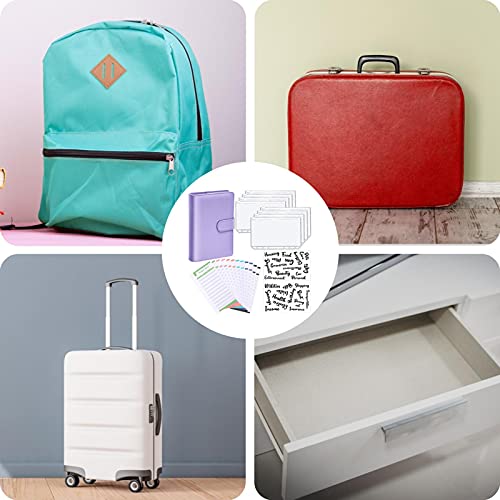 fdsfa A6 notitieboekmap, PU-leer, losse bladmappen, afdekking met 12 stuks doorzichtige kunststof vakken met… - Image 3