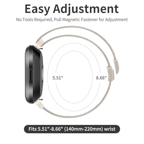 Chinbersky Elastyczna opaska kompatybilna z Fitbit Versa 2 opaska/Fitbit Versa opaska dla kobiet i mężczyzn, z magnetycznym zapięciem nylonowy materiał sportowy pasek zamienny do Fitbit Versa 2/Versa