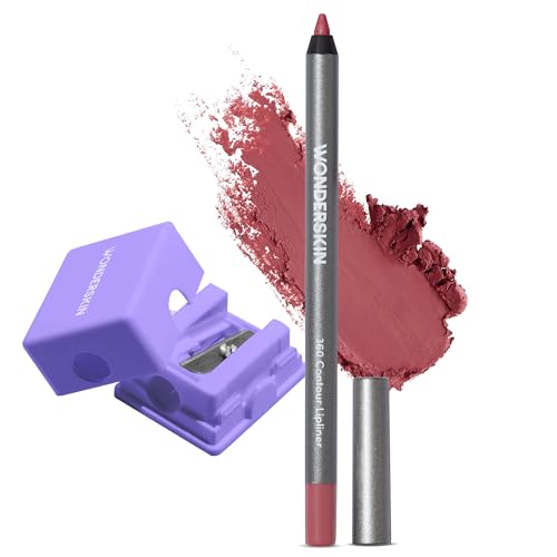 Wonderskin 360 Contour Lip Liner Pencil Con Sacapuntas – Delineador De Labios De Larga Duración, Afilable, Resistente Al Agua Y A Prueba De Transferencia (Palisandro)