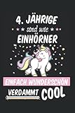 4. Geburtstag Einhorn Notizbuch: 120 Seiten Kariert - Geburtstagskind Geburtstagsspruch Geburtstagsgruß Spruch Kindergeburtstag