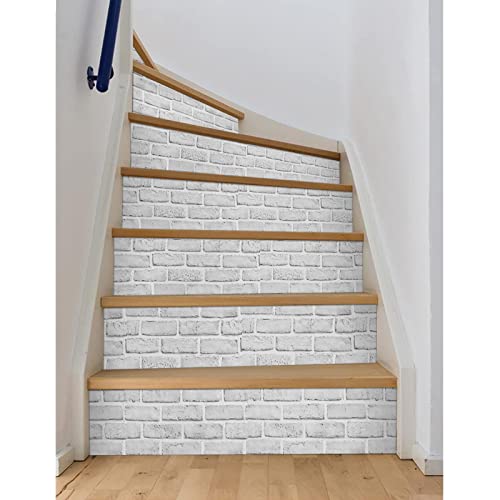 Anmon White Brick Wallpaper Faux Brick Panels Peel And Stick Wallpaper 17.7" X 118" 3D Textured White Brick Wall Paper Vinyl Film Removable Wallpaper Fireplace Kitchen Backsplash Laundry Room Decor #TOP7