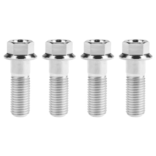 Image of Titanium Bolt M12 30 35 40 45 50 55 60 65 70 75 80 85 90mm Hex Small Flange Head for Motorcycle Car Modification Pack of 4 (M12x35mm Pitch 1.25, Silver)