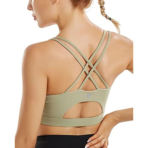 RUNNING GIRL Sports Bras for Women,Padded Sports Bra Tank Top Sexy Crisscross Back High Impact Longline Workout Yoga Bra