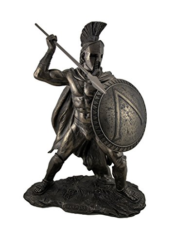 Veronese Design Large Spartan King Leonidas with Sword and Shield Bronzed Statue