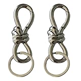 KACCDE Colgantes de cadena para hombres y mujeres, llaveros universales de metal para deportes al aire libre y recreaciones, aleaciones, óvalos, mosquetón