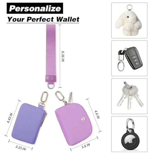Image of Dual Pouch Wristlet Wallets for Women, Mini Zip Around Wristlet Wallet, Double Pocket Wrist Wallet Portable Coin Purse Zipper, Gift for Women Mom Girl Friend Sister Her Wife Daughter Girlfriend