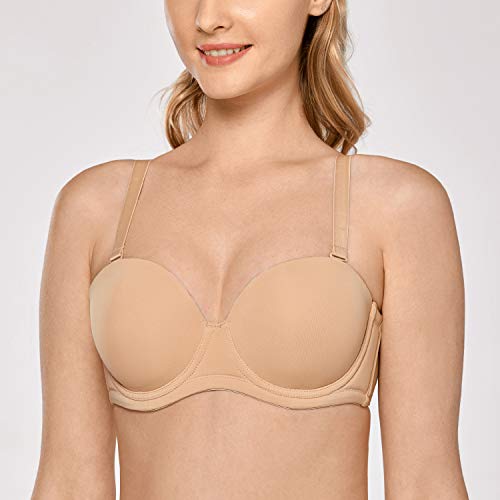 Image of DELIMIRA Women's Underwire Contour Multiway Full Coverage Strapless Bra Plus Size