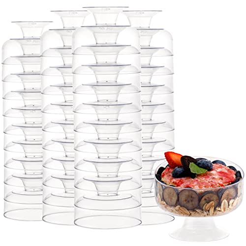 Supernal 7Oz Clear Dessert Cups,60 Pack Plastic Dessert Cups Serves 60 Guests,Ice Cream Cups Disposable,Clear Plastic Appetizer Cups Peferct For Desserts Cocktails Fruit Parfait Trifle Mousse Pudding #TOP8