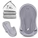 Babypflegeset Neugeborene TÜV Rheinland geprüft – Babybadewanne, Baby Badesitz, Babyhandtuch mit Kapuze – Perfektes Baby Starterset