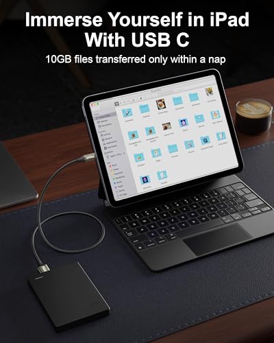 Image of FEDUS Hard Drive Cable 0.3M Hard disk Connector USB 3.1 C to Micro B Nylon External Hard Disk Compatible with Portable External Hard Drives,WD Elements,Seagate,Toshiba,Samsung M3 1TB /Galaxy S5 /Note 3