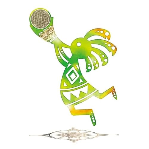 ココペリ チャクラ アート 健康 お守り 開運 幸運 金運 恋愛 運気 アップ イラスト セレブ ブランド 絵 かわいい 人形 ギャンブル 仕事 成功 本物 正規品 グッズ ポスター カード おしゃれ 風水_koko-7arts (4「愛」グリーン)