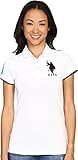 U.S. Polo Assn. Juniors Contrast Patch Bp Shirt, White, Medium