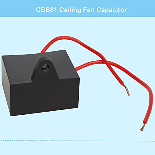 Image of Podoy CBB61 Ceiling Fan Capacitor for Compatible with New Tech 5uf 450VAC 50 /60HZ 2 Wire