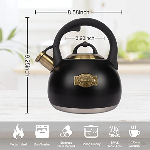 image for LUXGRACE Tea Kettle for Stovetop, Food Grade Stainless Steel Water Ket