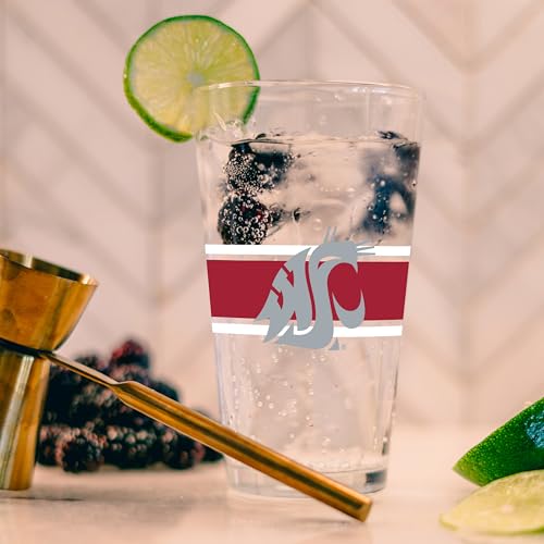 Image of Logo Brands NCAA 16 oz Pint Glass - Durable Glass With Bold Team Color- Chip-Resistant Rim Drinkware For Fans, Tailgates, Home Bars & Everyday Use