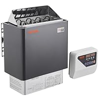 VEVOR Saunaofen, 6 kW, 400 V, 3N tragbarer Saunaofen für drinnen & draußen mit 3-Stunden-Timer, digitaler Regler für 5–9 m³ großes Zuhause, gewerbliche Nutzung in Hotel-Spa-Duschen, max. 110 °C