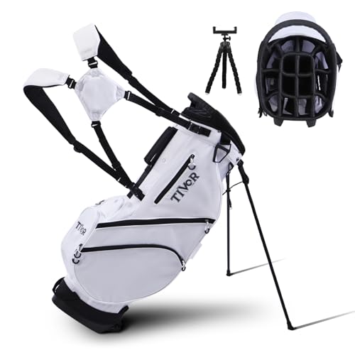 Wiztoid 14-Way Full-Length Dividers Golf Stand Bag With 8 Pockets White
