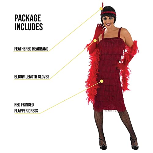 Fun Shack Red Flappers Fancy Dress, Charleston Dresses for Women, Red  Flapper Dress, 1920s Costumes Women X-Large  BigaMart