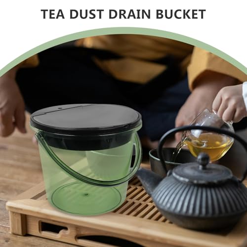 Caneca de basura verde portátil para residuos de té miniatura 7