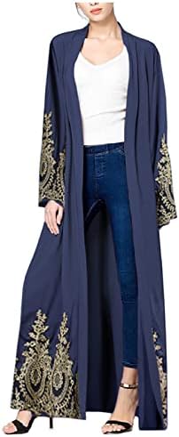 WSPLYSPJY Embroidered Women Open Abaya Muslim Dress Islamic Cardigan Dubai Kaftan Robe